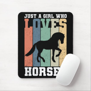 Tapis De Souris Juste une fille qui aime les chevaux   Cheval Vint