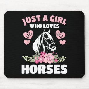 Tapis De Souris Juste Une Fille Qui Aime Les Chevaux Équitation Éq