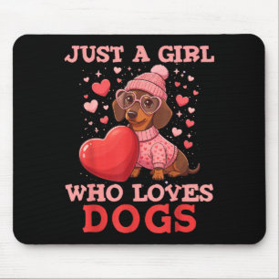 Tapis De Souris Juste une fille qui aime les chiens Chien mignon A