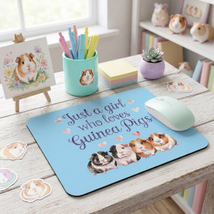Tapis De Souris Juste une fille qui aime les cochons d'Inde Coch