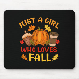 Tapis De Souris Juste une fille qui aime les feuilles à la citroui