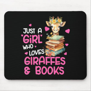 Tapis De Souris Juste Une Fille Qui Aime Les Girafes Et Les Livres