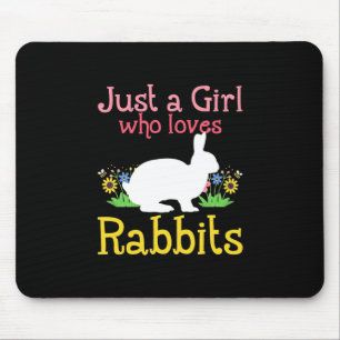 Tapis De Souris Juste Une Fille Qui Aime Les Lapins Et Les Fleurs