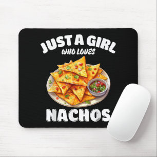 Tapis De Souris Juste une fille qui aime les nachos drôle amateur