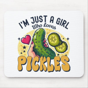Tapis De Souris Juste une fille qui aime les pickles - Vegan drôle