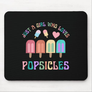 Tapis De Souris Juste Une Fille Qui Aime Les Popsicles Été Mignonn