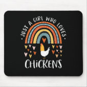 Tapis De Souris Juste Une Fille Qui Aime Les Poulets Arc-En-Ciel C (Devant)