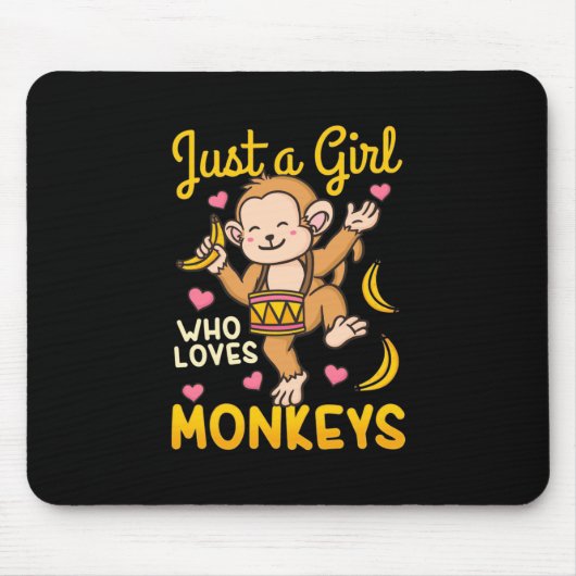 Tapis De Souris Juste Une Fille Qui Aime Les Singes (Devant)