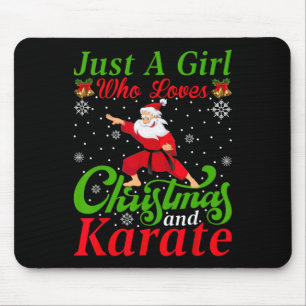 Tapis De Souris Juste Une Fille Qui Aime Noël Et Karate Noël Pour