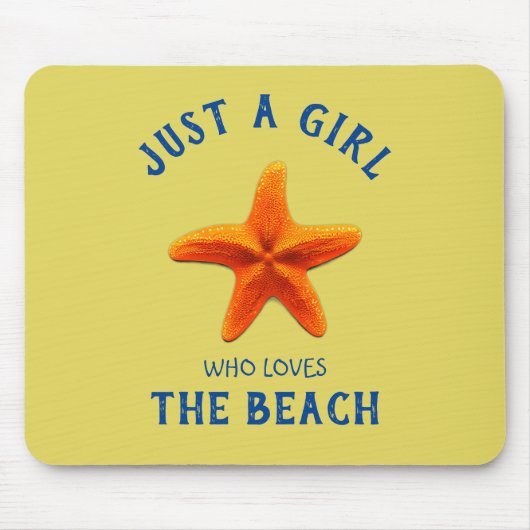 Tapis De Souris Juste une fille qui aime The Beach (Devant)