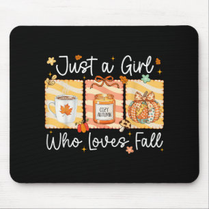 Tapis De Souris Juste Une Fille Qui Aime Tomber Citrouille Cosy Vi