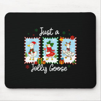 Tapis De Souris Juste Une Oie De Jolly Drôle Oie De Père Noël Rein