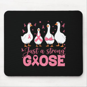 Tapis De Souris Juste Une Oie Forte Pink Ribbon Cancer du Sein Awa