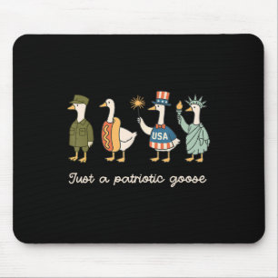 Tapis De Souris Juste une oie patriotique Drapeau américain Drôle 