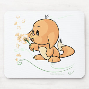 Tapis De Souris Kacheek orange souhaitant sur un pissenlit