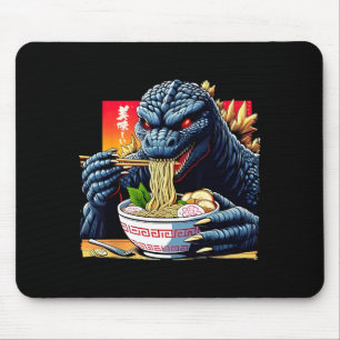 Tapis De Souris Kaiju drôle mangeant un amant de monstre japonais