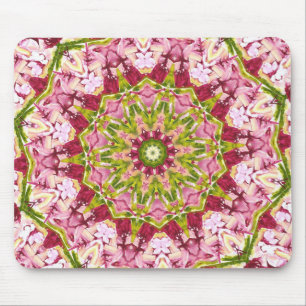 Tapis De Souris Kaleidescope rose et vert Ola Boo