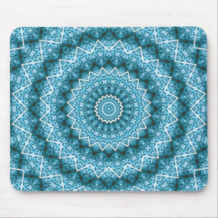 Tapis De Souris Kaleidoscope bleu clair / Mandala