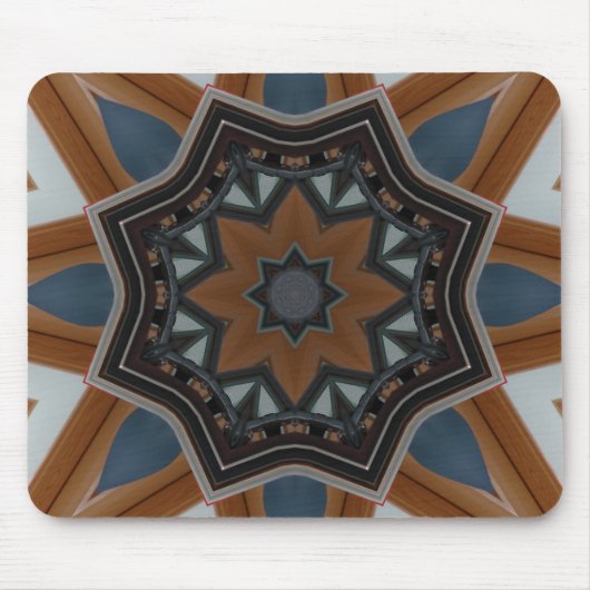 Tapis De Souris Kaléidoscope étoile marron (Devant)