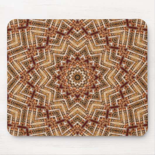 Tapis De Souris Kaléidoscope Étoile Marron Clair (Devant)