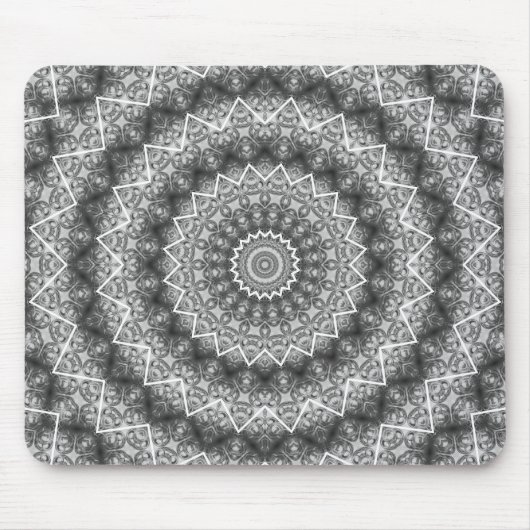 Tapis De Souris Kaleidoscope gris clair / Mandala (Devant)