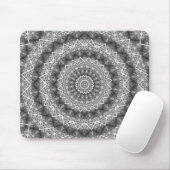 Tapis De Souris Kaleidoscope / Mandala gris clair (Avec souris)