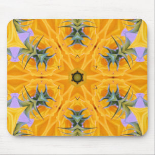 Tapis De Souris Kaleidoscope Pétales de tournesol jaune