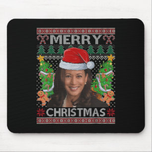 Tapis De Souris Kamala Harris Joyeuse chemise de Noël femme laide