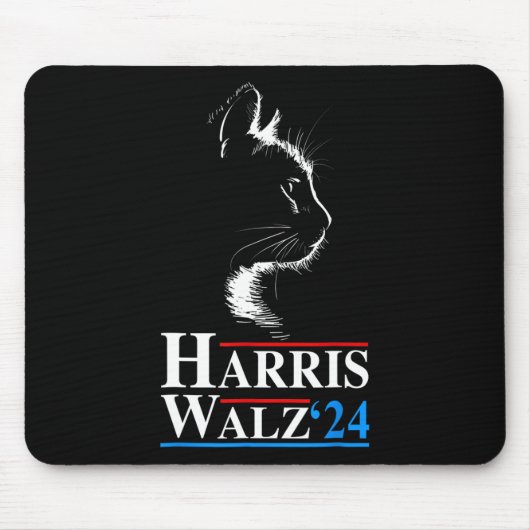 Tapis De Souris Kamala Harris Wheimer 2024 Cat Funny Vp Vice Presi (Devant)