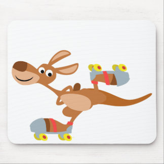 Tapis De Souris Kangourou de patinage Mousepad de bande dessinée