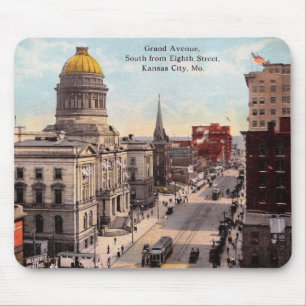 Tapis De Souris Kansas City MO, Grand Ave., 1911 Style Vintage