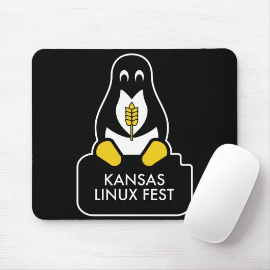 Tapis De Souris Kansas Linux Fest Mouse Pad Black (Avec souris)