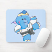 Tapis De Souris Karaté bleu d'éléphant de Lil (Avec souris)