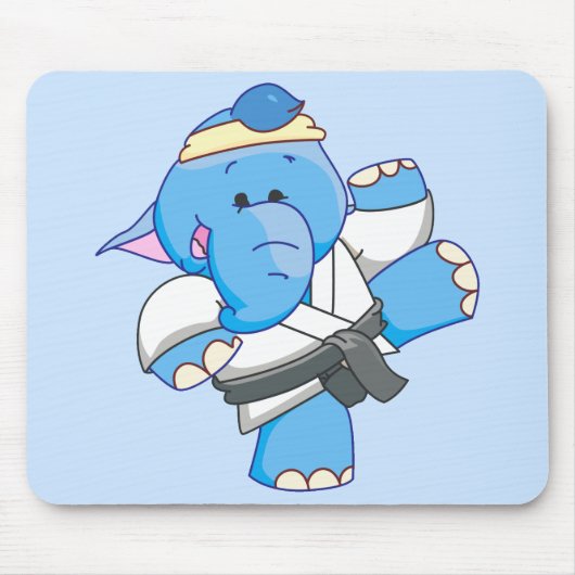 Tapis De Souris Karaté bleu d'éléphant de Lil (Devant)