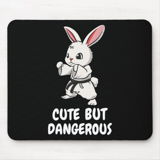 Tapis De Souris Karate Bunny Mignonne Mais Dangereux Funky Martial (Devant)