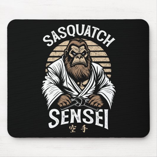 Tapis De Souris Karate Guerrier Légende Sasquatch Sensei Bigfoot M (Devant)
