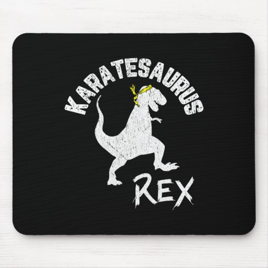 Tapis De Souris Karate Karatesaurus Rex Dinosaur Funny Martial Art (Devant)