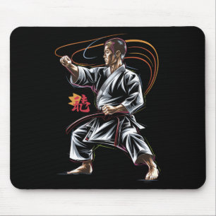 Tapis De Souris Karate Master En Action Pour Les Fans D'Arts Marti