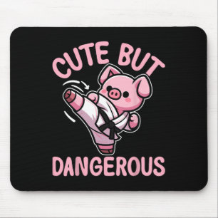 Tapis De Souris Karate Mignonne Mais Dangereuse Taekwondo Pig Kara