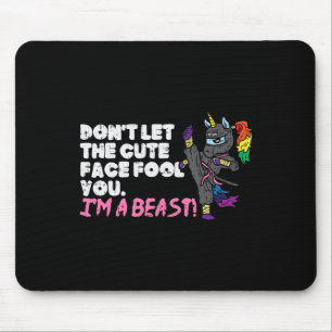 Tapis De Souris Karate Ninja Unicorn mignonne Visage Beast Taekwon