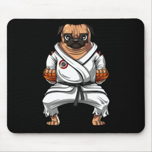 Tapis De Souris Karate Pug Dog Arts Martiaux Kickboxing Jiu Jitsu