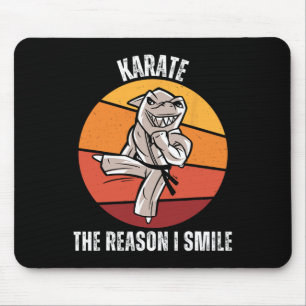 Tapis De Souris Karate vintage De Requin Mignonne Raison Je Sourie