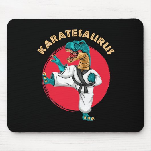 Tapis De Souris Karatesaurus Funny Karate Dinosaur  (Devant)