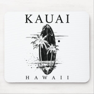 Tapis De Souris Kauai Hawaii Surf Vintage Surfeur Surfeur 