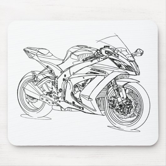 Tapis De Souris Kaw Ninja ZX10R 2015 (Devant)