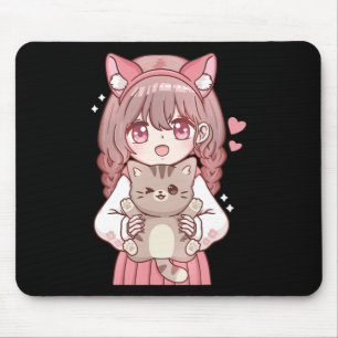 Tapis De Souris Kawaii Anime Kawaii Amoureux des chats Otaku