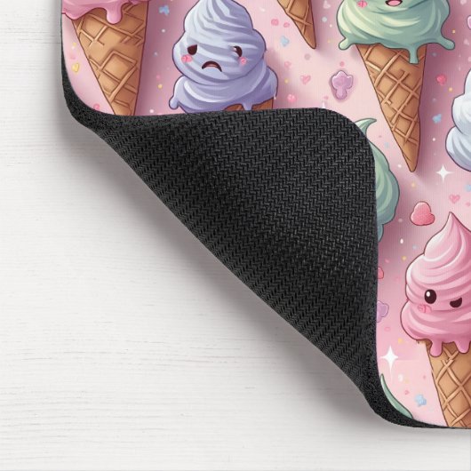 Tapis De Souris Kawaii Art Ice Cream Cones (Coin)
