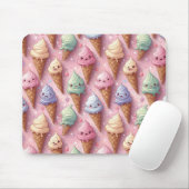 Tapis De Souris Kawaii Art Ice Cream Cones (Avec souris)