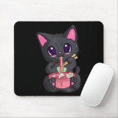 Tapis De Souris Kawaii Bubble Tea s pour femmes Boba Maneki Neko C (Avec souris)