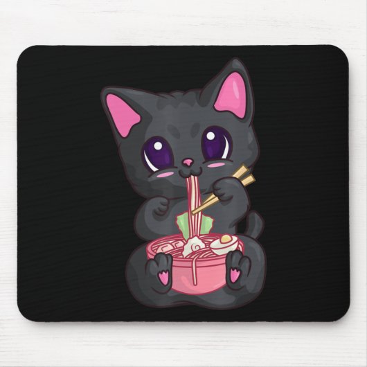Tapis De Souris Kawaii Bubble Tea s pour femmes Boba Maneki Neko C (Devant)